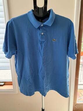 Lacoste Men's Classic Fit Pique Polo Shirt Blue Size 6